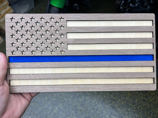 Blue Line American Flag